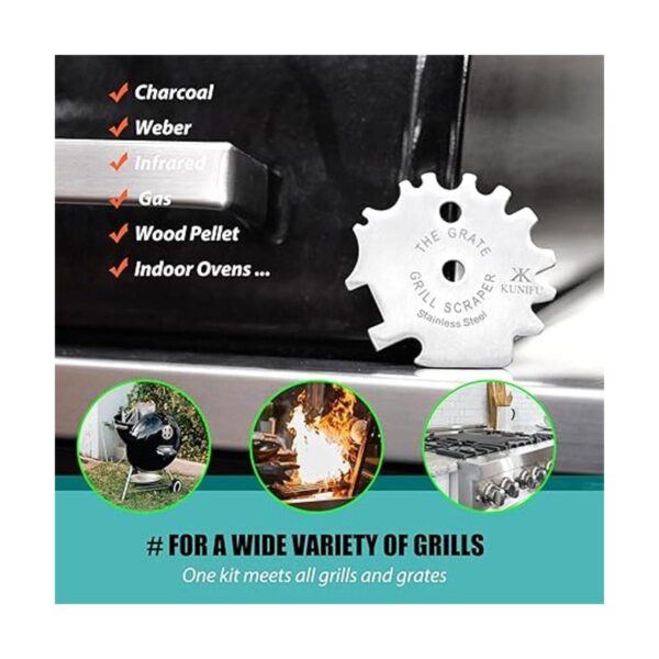 KUNIFU Raspador de parrilla para barbacoa limpiador de