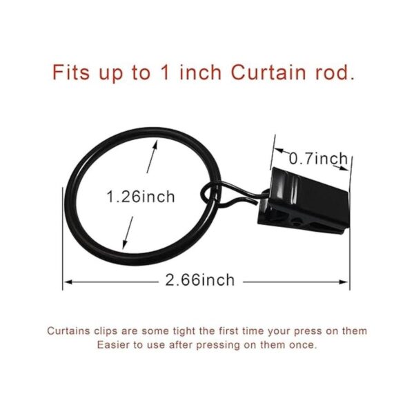 LLPJS Paquete de 40 anillos de cortina con clips ganchos_2