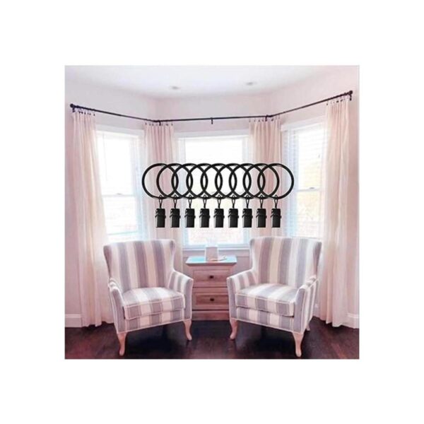 LLPJS Paquete de 40 anillos de cortina con clips ganchos_5