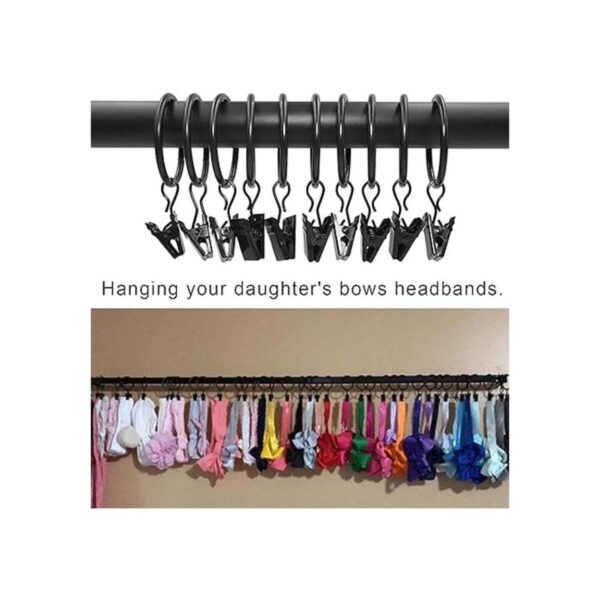 LLPJS Paquete de 40 anillos de cortina con clips ganchos_6