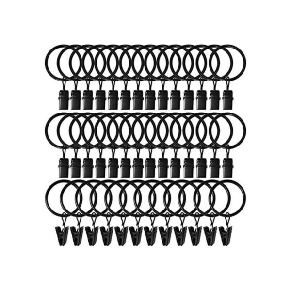 LLPJS Paquete de 40 anillos de cortina con clips ganchos_1