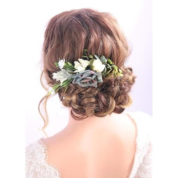 Kercisbeauty Peine de pelo azul marino con flores para_2