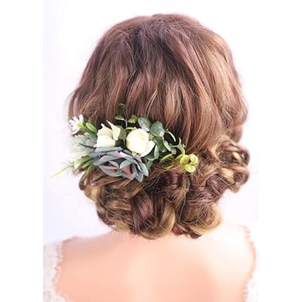 Kercisbeauty Peine de pelo azul marino con flores para_3
