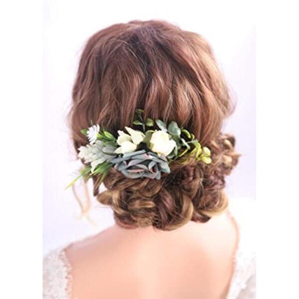 Kercisbeauty Peine de pelo azul marino con flores para_1