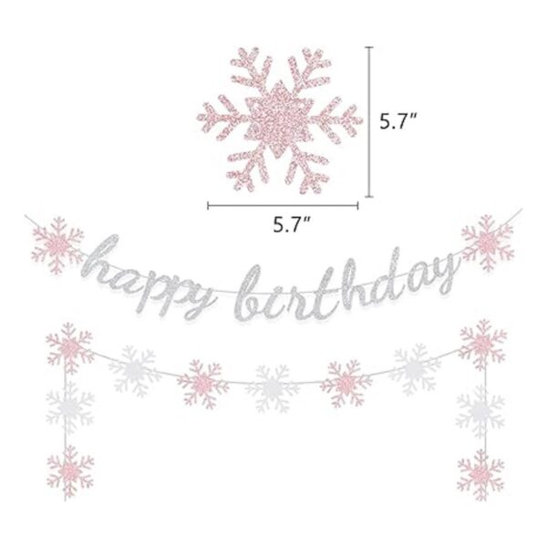 Invierno Feliz Cumpleaños Banner Decoración Niña Fiesta_2