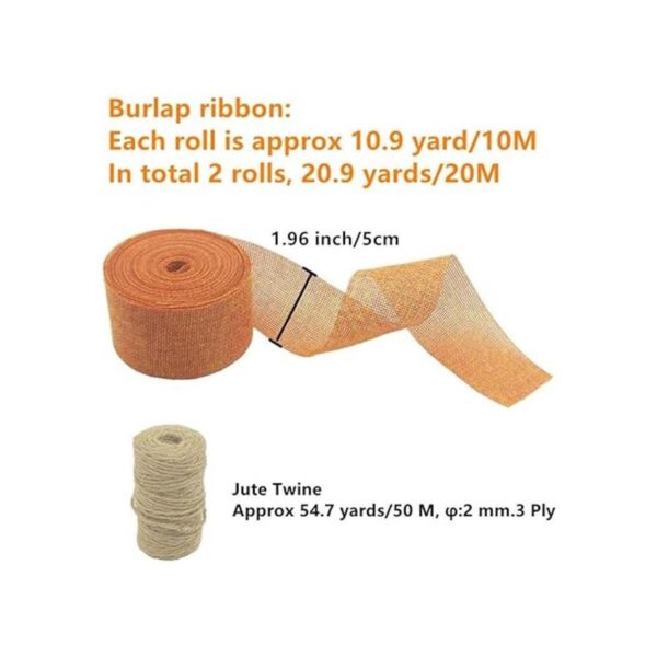 Juego de 2 rollos de cinta de arpillera 21.87 yardas 2