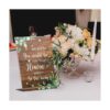 Letrero de boda rústico con memoria amorosa con texto en