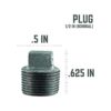 PIPE DCOR 12 pulg. Enchufe de hierro maleable negro_2