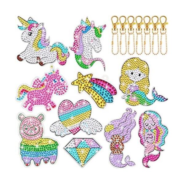 Juego de 10 kits de pintura de diamantes 5D para niños_1