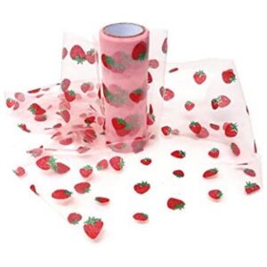 Honbay Rollos de tul de fresa brillante de 6 pulgadas x 10