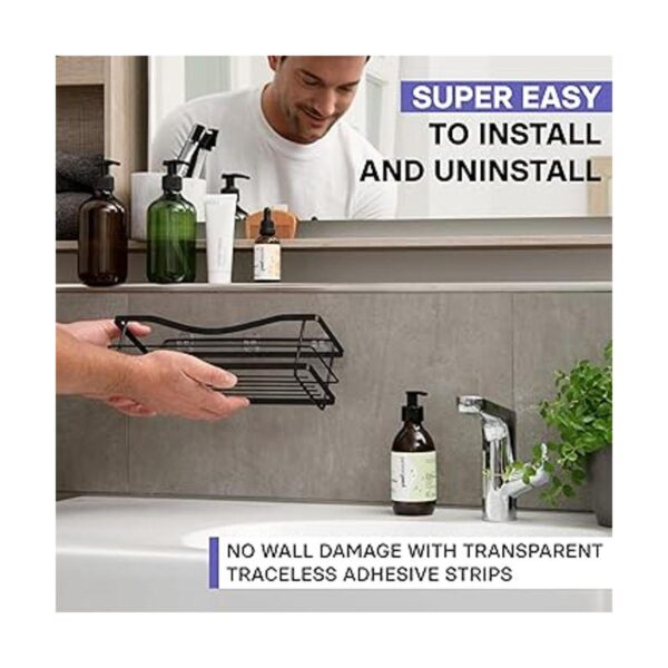 KINCMAX Estante de cesta de ducha organizador adhesivo_2