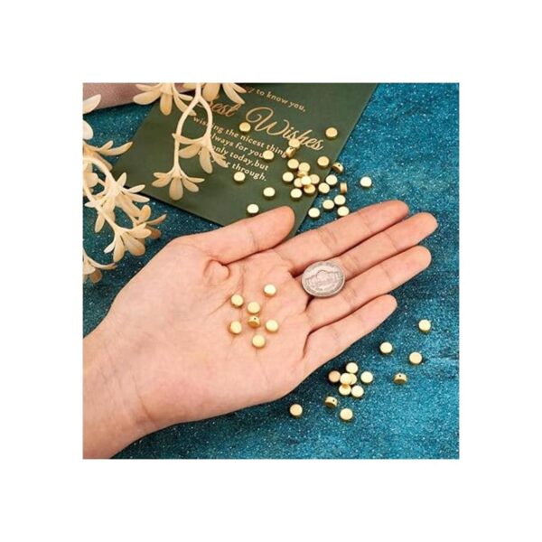 Craftdady 50 cuentas espaciadoras redondas planas de oro_4