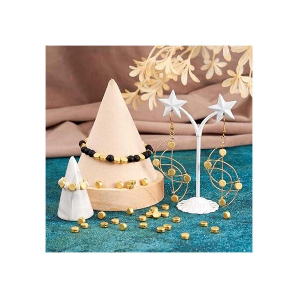 Craftdady 50 cuentas espaciadoras redondas planas de oro_5