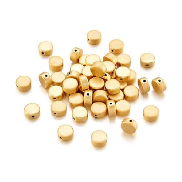 Craftdady 50 cuentas espaciadoras redondas planas de oro_1