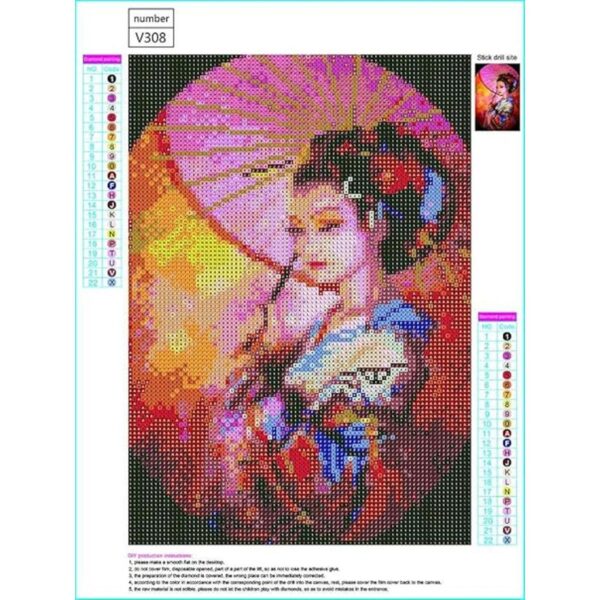 DIY 5D Kit de pintura de diamante taladro completo japonés
