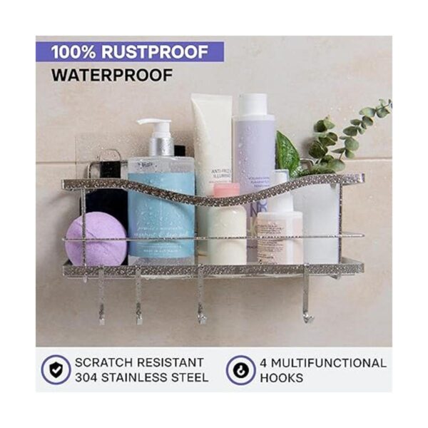 KINCMAX Shower Caddy Basket Shelf Adhesive DrillFree_2