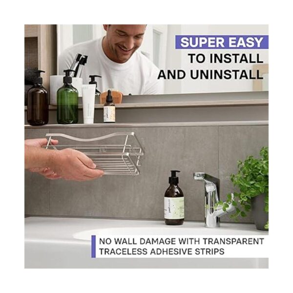 KINCMAX Shower Caddy Basket Shelf Adhesive DrillFree_3