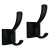 HOWMAX Soporte para toallas de mano color negro ganchos_1