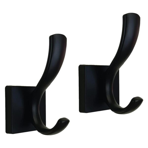 HOWMAX Soporte para toallas de mano color negro ganchos_1