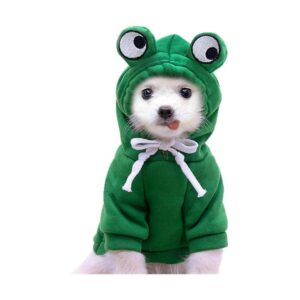 Frieyss Lindo suéter verde con capucha para perro disfraz