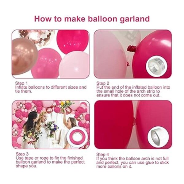 PERPAOL Kit de arco de guirnalda de globos rosa rosa 143_6