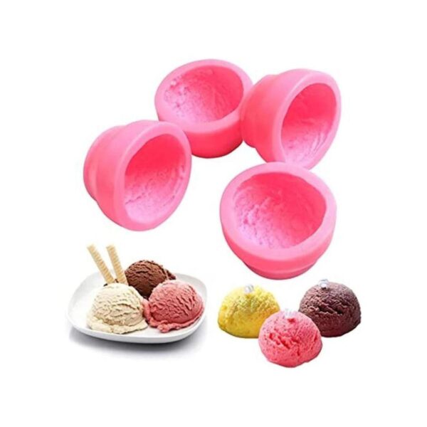 Moldes de silicona en forma de bola de helado 3D Molde