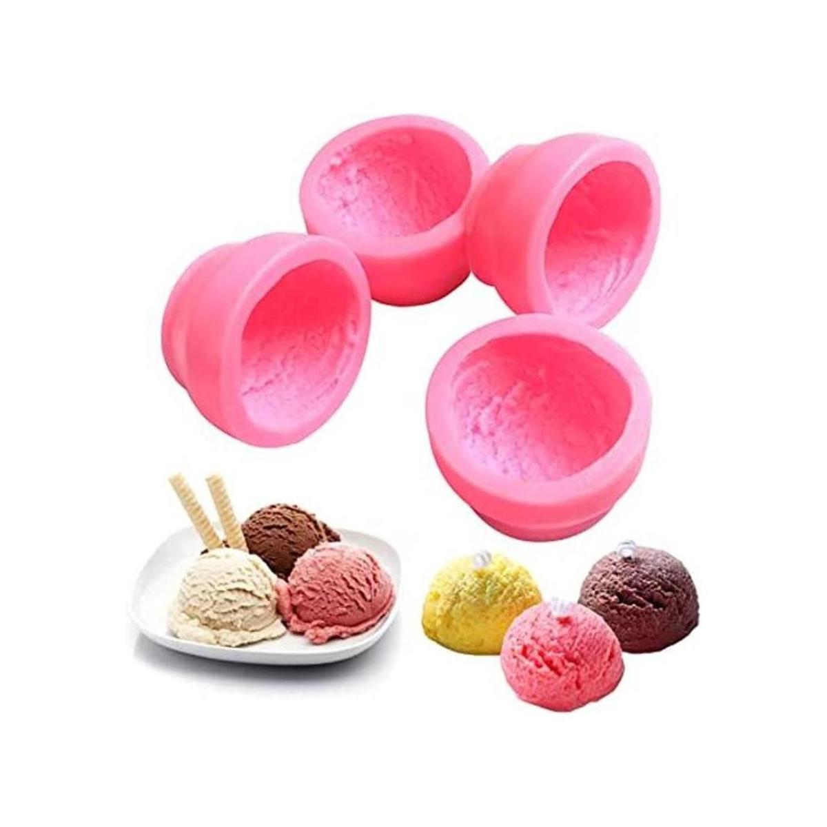 Moldes de silicona en forma de bola de helado 3D Molde