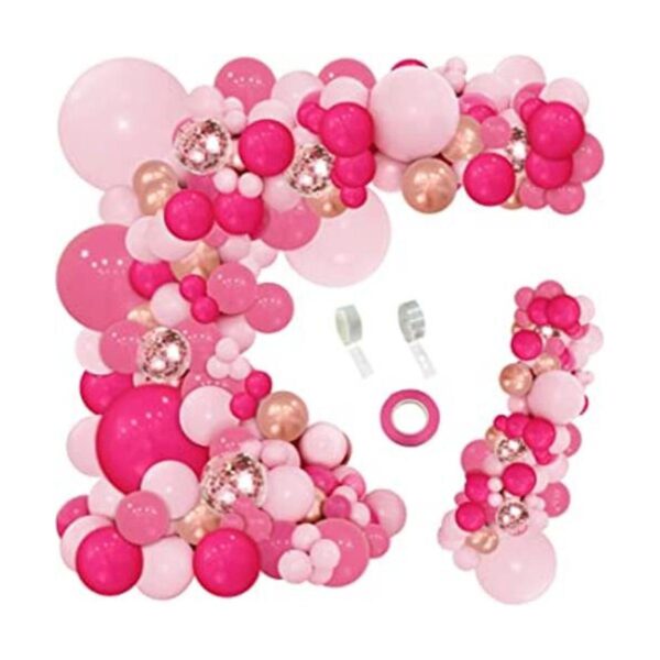 PERPAOL Kit de arco de guirnalda de globos rosa rosa 143_1
