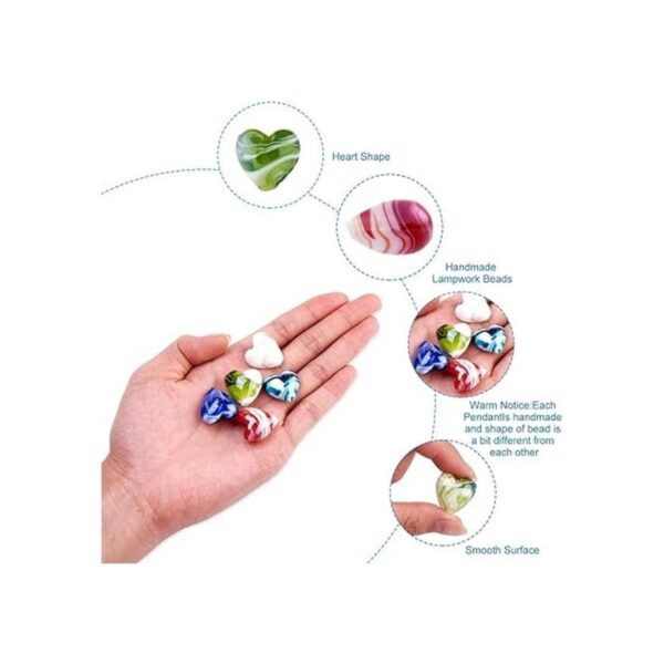 Cheriswelry 20 cuentas de cristal con forma de corazón_3