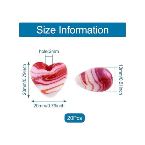 Cheriswelry 20 cuentas de cristal con forma de corazón_2