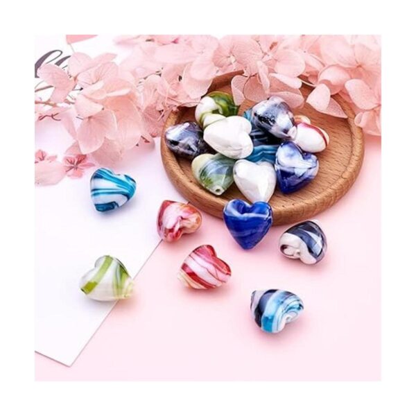 Cheriswelry 20 cuentas de cristal con forma de corazón_5