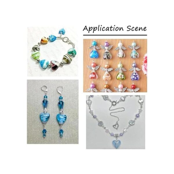 Cheriswelry 20 cuentas de cristal con forma de corazón_6