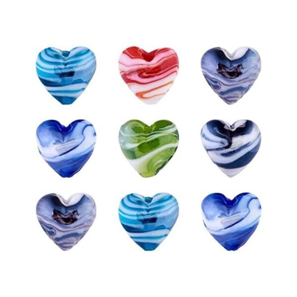 Cheriswelry 20 cuentas de cristal con forma de corazón_1