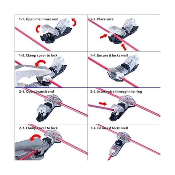 Nicelux Cableado T Conector 1 Pin para empalme de alambre_3