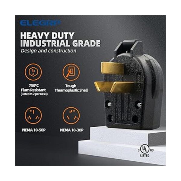 ELEGRP NEMA 1030P y NEMA 1050P enchufe angular 4 clavijas