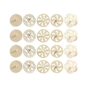 NUOBESTY 20 piezas de bricolaje de madera Spinning Tops_1