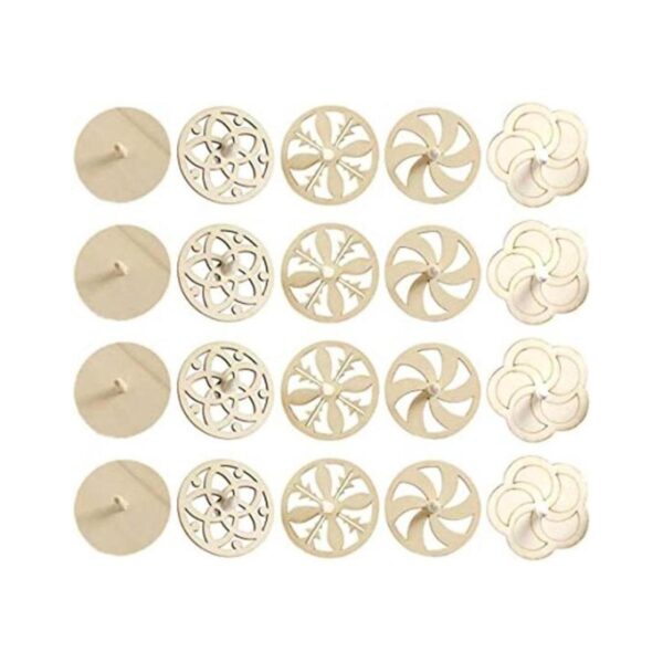 NUOBESTY 20 piezas de bricolaje de madera Spinning Tops_1