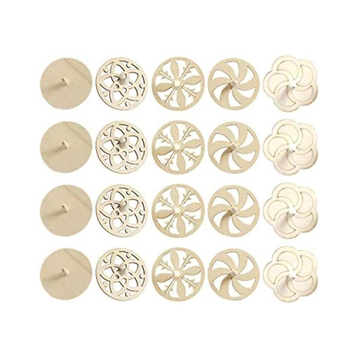 NUOBESTY 20 piezas de bricolaje de madera Spinning Tops
