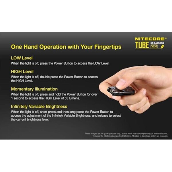 Nitecore Tube V2.0 Llavero ultraligero recargable por USB