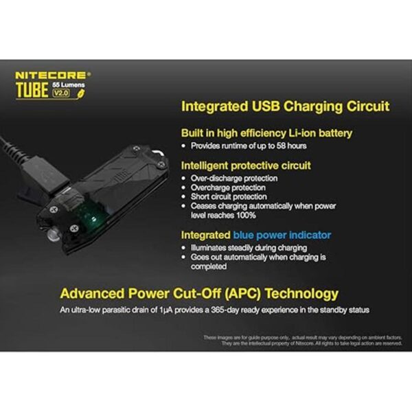 Nitecore Tube V2.0 Llavero ultraligero recargable por USB