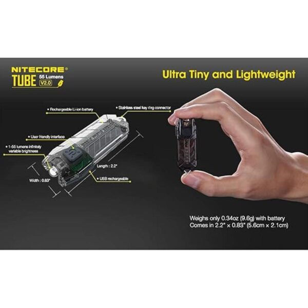 Nitecore Tube V2.0 Llavero ultraligero recargable por USB