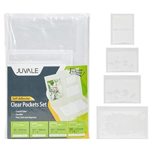 Juvale 30 bolsillos adhesivos para carpetas de_1