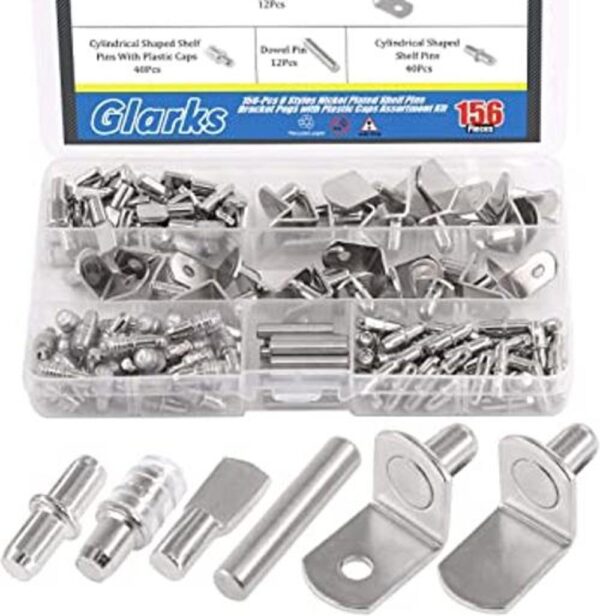 Glarks Juego de 156 pines de estante de 6 estilos