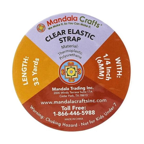 Mandala Crafts Elástico transparente ligero de 14 pulgada_3