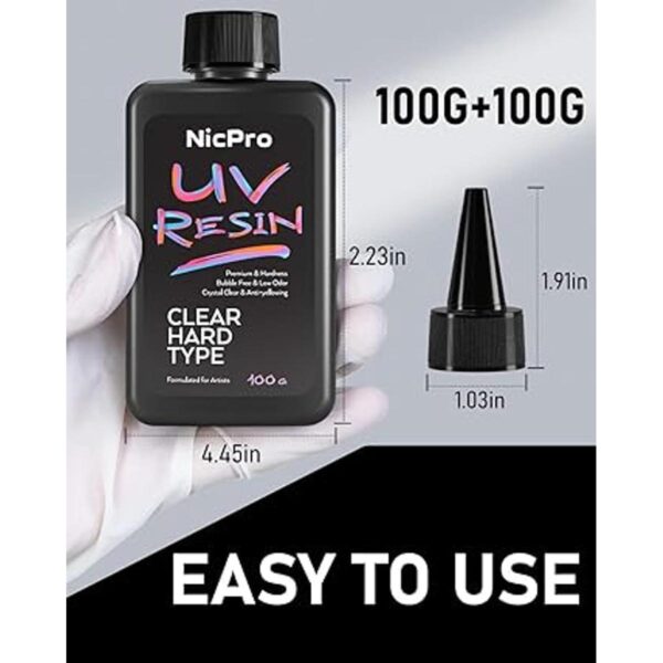 Nicpro Resina UV de 7.05 oz 2 piezas de resina epoxi_3