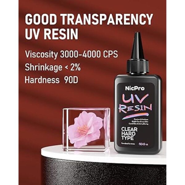 Nicpro Resina UV de 7.05 oz 2 piezas de resina epoxi_6