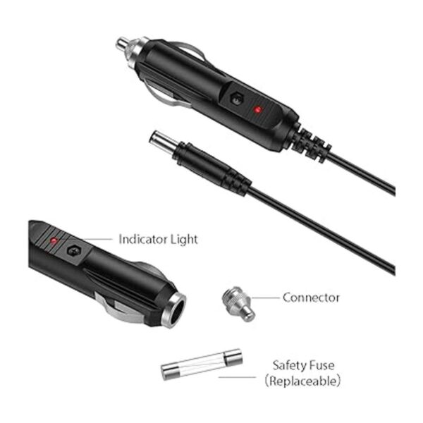 LIANSUM Cargador de coche DC de 12 V 2 A cable de_5