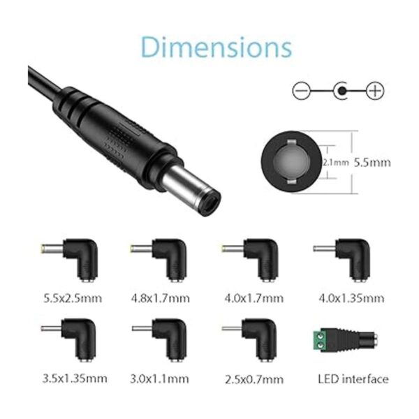 LIANSUM Cargador de coche DC de 12 V 2 A cable de_2