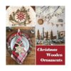 36 adornos colgantes de madera de Navidad grandes de copos_6