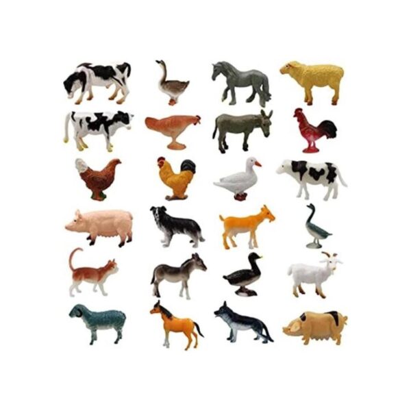 Juego de 24 figuras de animales de granja realistas de_1